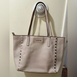 Preowned Michael Kors Rivington XL Studded tote shoulder bag in gray